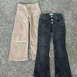 Zara Kids Flared Jeans - Black and Tan